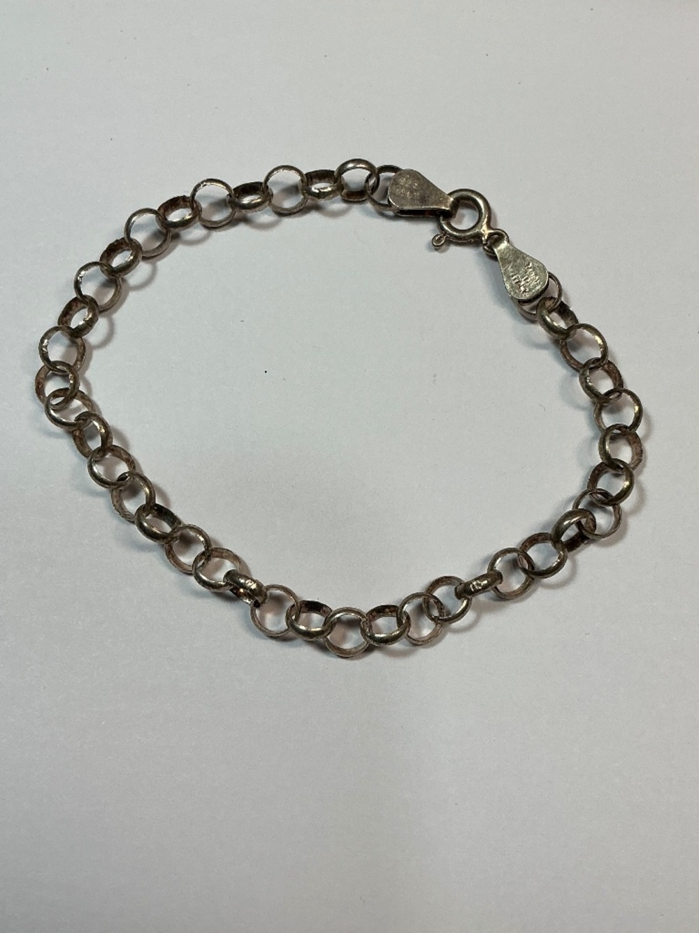 Sterling Silver SU Italian Rolo links 🔗 Bracelet. 7 inches long